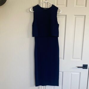Polo by Ralph Lauren Navy Blue Midi Dress